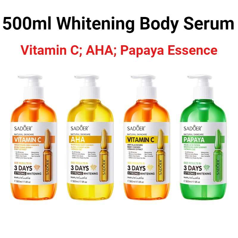 Niacinamide Brightening Serum - 사도어 AHA 화이트닝 바디 에센스 500ml