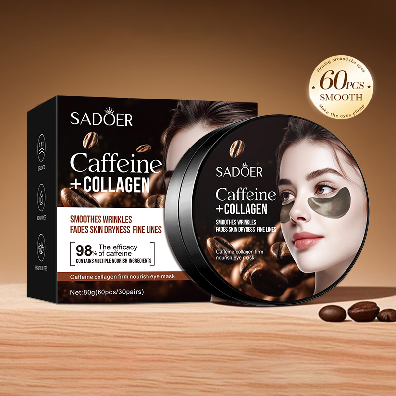 Collagen Sheet Mask - 60pcs SADOER 카페인 크리스탈 콜라겐 아이