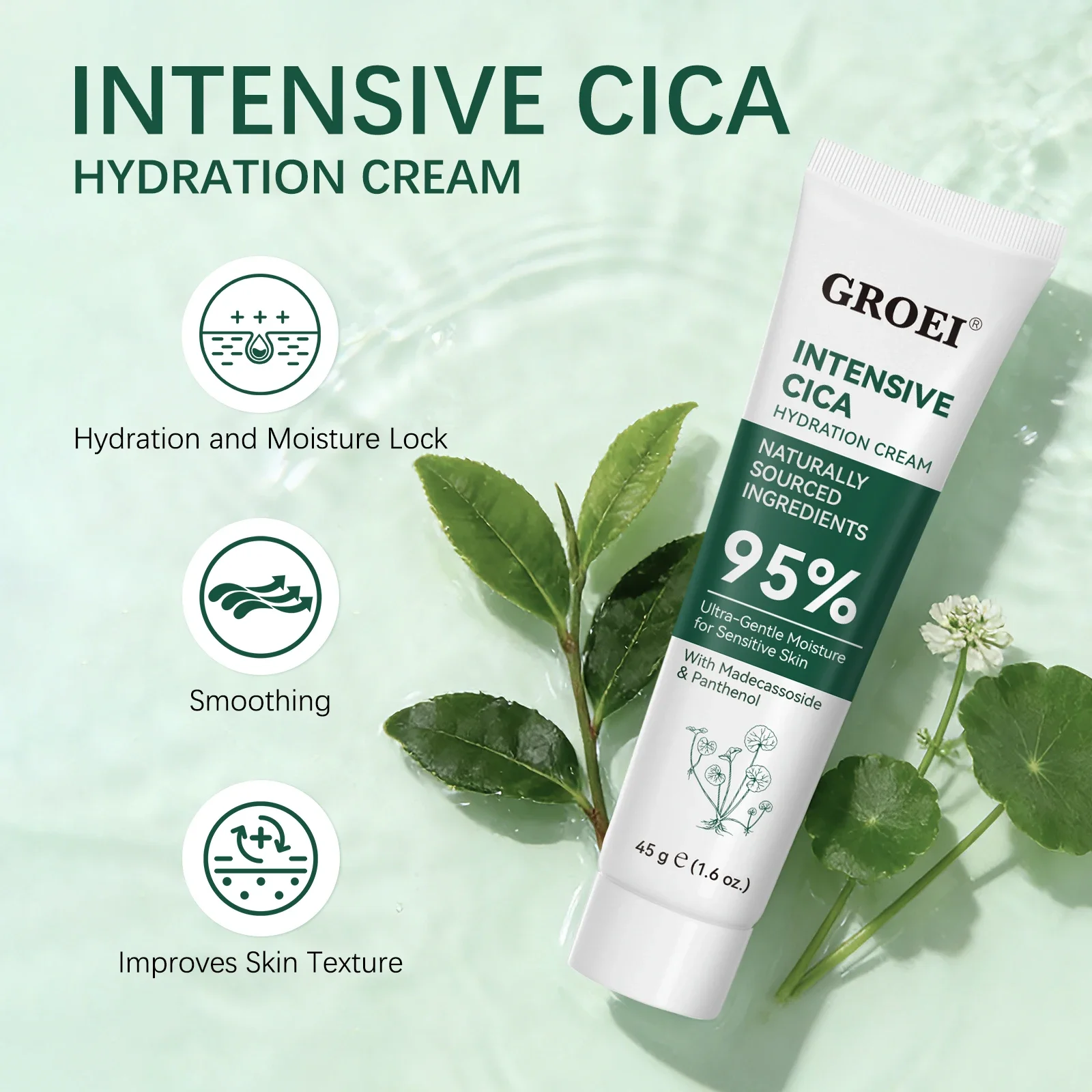 Skincare Glowing - 그로에이 스노우 그래스 모이스춰라이징 크림 45g