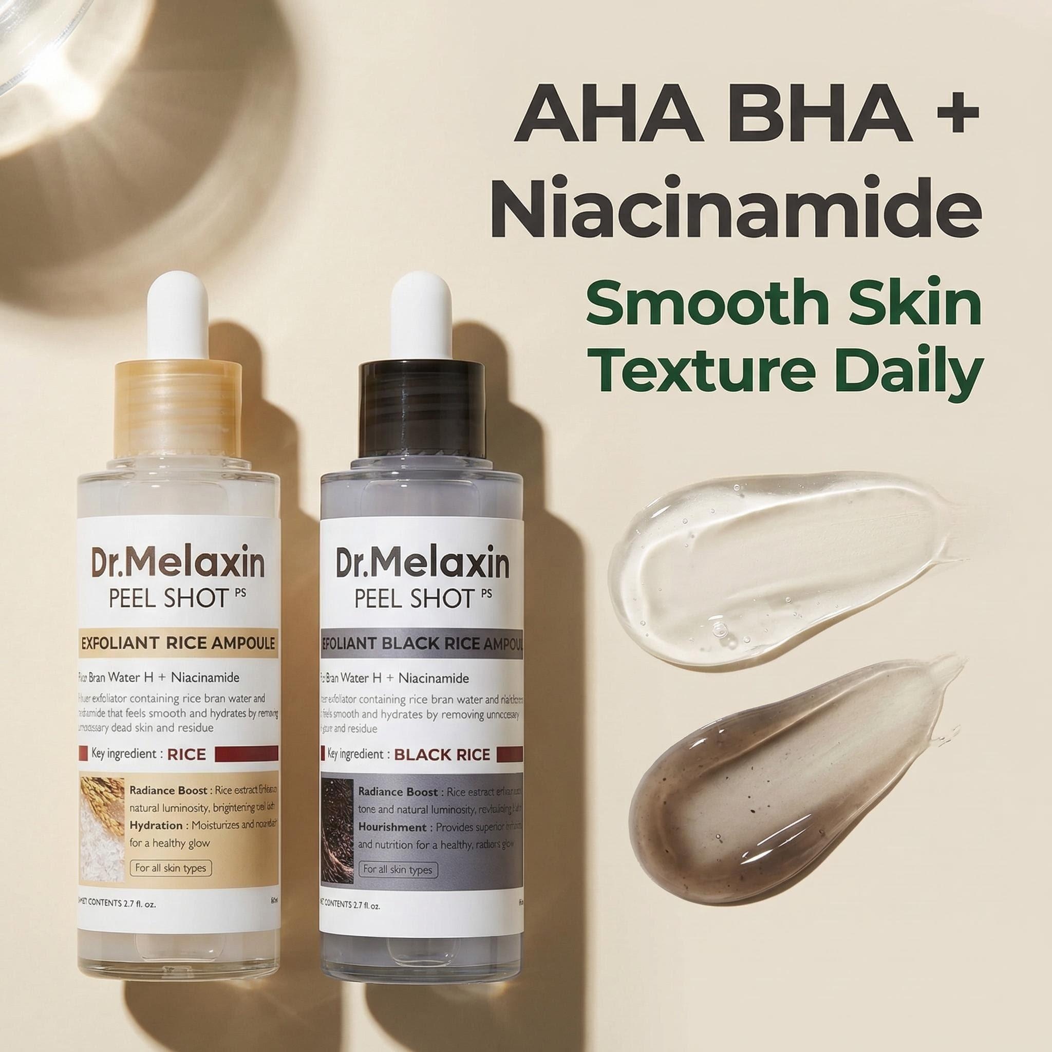 Aha Bha Exfoliant - 흑미 각질제거 앰플 80ml, 쌀겨 추출물,