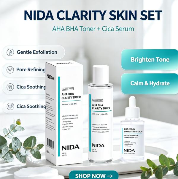 니다 수분 공급 및 피부 정화 스킨케어 세트 AHA B - Aha Bha Exfoliant 리뷰 및 가격