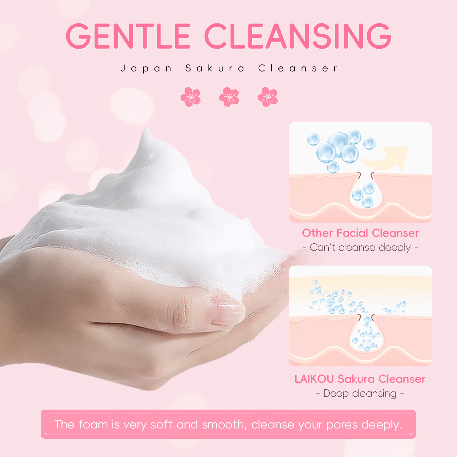 LAIKOU 사쿠라 클렌저 젠틀 딥 클리닝 오일 컨트롤 - Salicylic Acid Cleanser 리뷰 및 가격