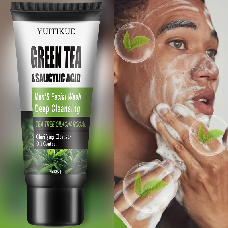 YUITIKUE 남성용 페이셜 워시 60g - 녹차 & - Salicylic Acid Cleanser 리뷰 및 가격