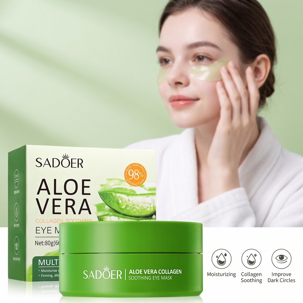 60pcs 알로에 베라 콜라겐 아이 마스크 안티 다크  - Collagen Sheet Mask 리뷰 및 가격